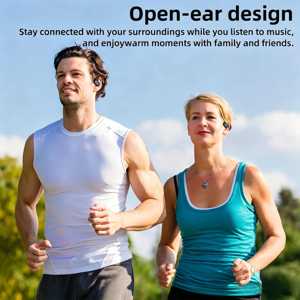 Auriculares Inalámbricos de Conducción Ósea Bluetooth 5.3 Impermeables Deportivos con Batería Larga HiFi Estéreo y Reducción de Ruido