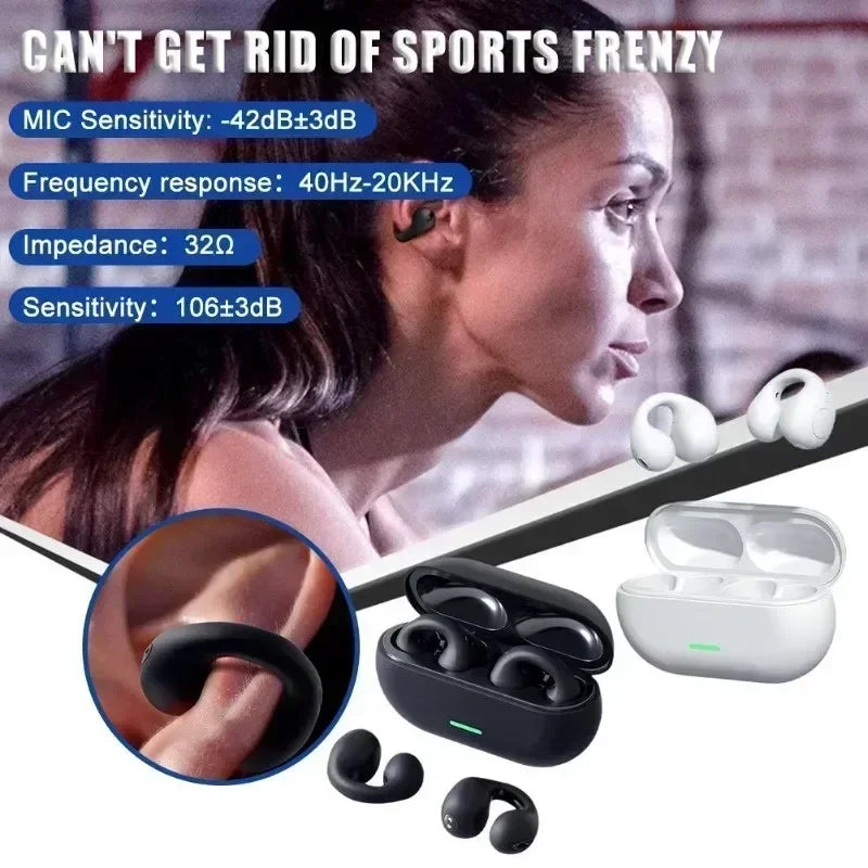Auriculares Inalámbricos T75 de Conducción Ósea Bluetooth 5.3 Deportivos HiFi Impermeables TWS