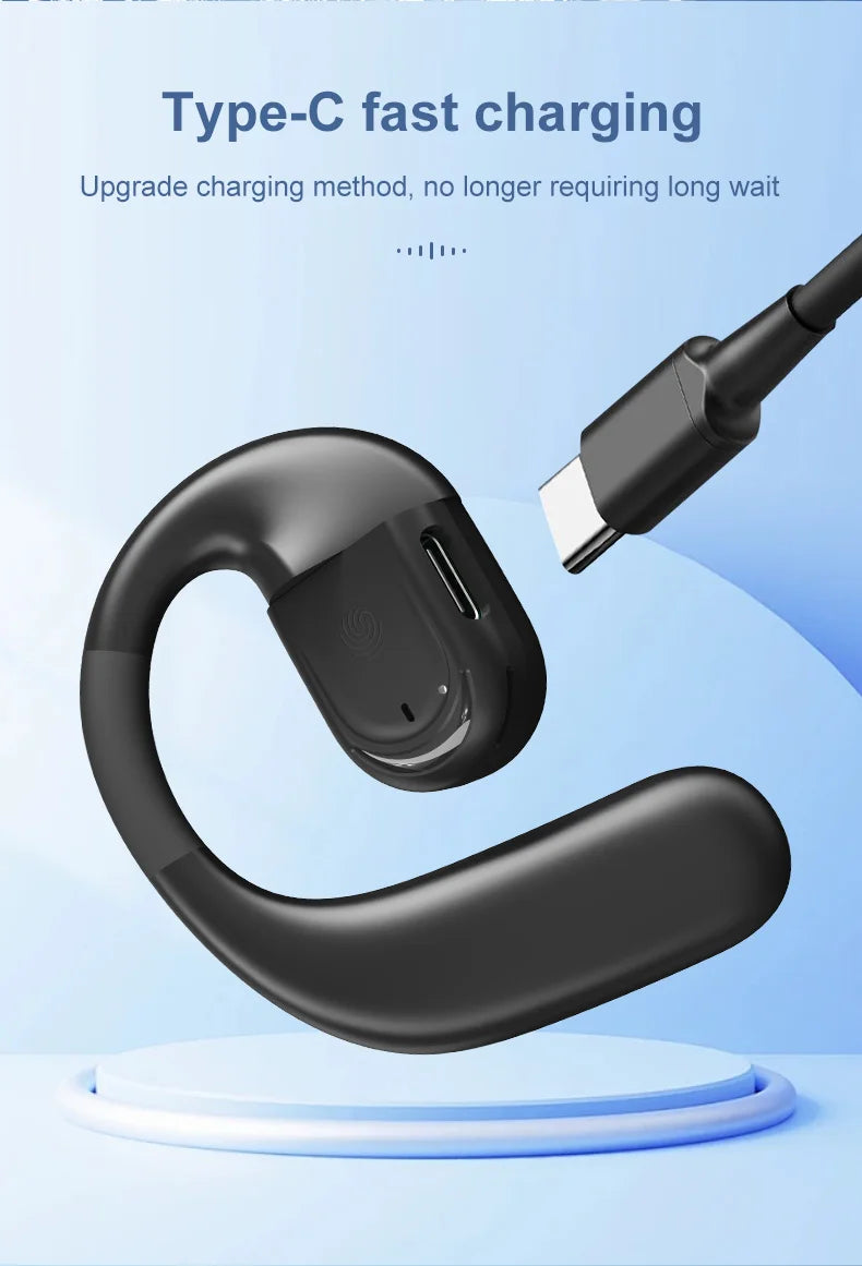 Auricular Bluetooth Empresarial Inalámbrico con Micrófono HD y Gancho para Oreja HiFi Estéreo para Xiaomi Samsung