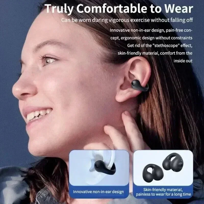 Auriculares Inalámbricos T75 de Conducción Ósea Bluetooth 5.3 Deportivos HiFi Impermeables TWS