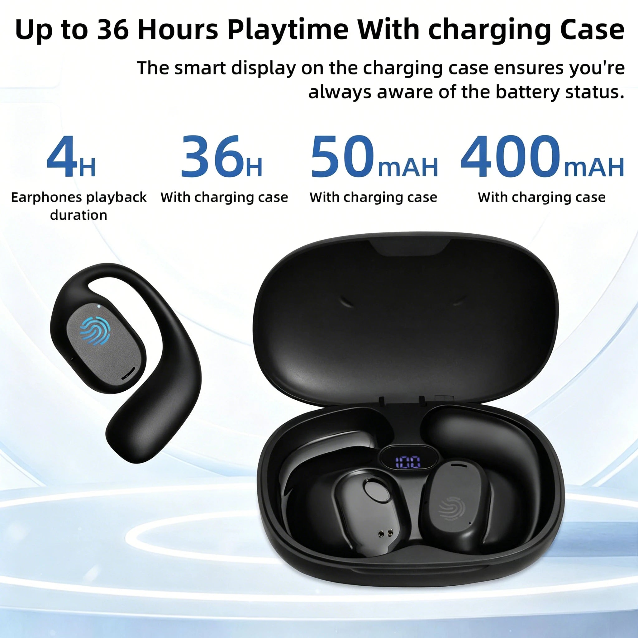 Auriculares Inalámbricos de Conducción Ósea Bluetooth 5.3 Impermeables Deportivos con Batería Larga HiFi Estéreo y Reducción de Ruido