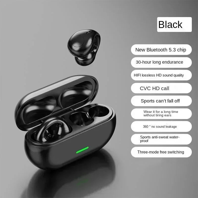 Auriculares Inalámbricos T75 de Conducción Ósea Bluetooth 5.3 Deportivos HiFi Impermeables TWS