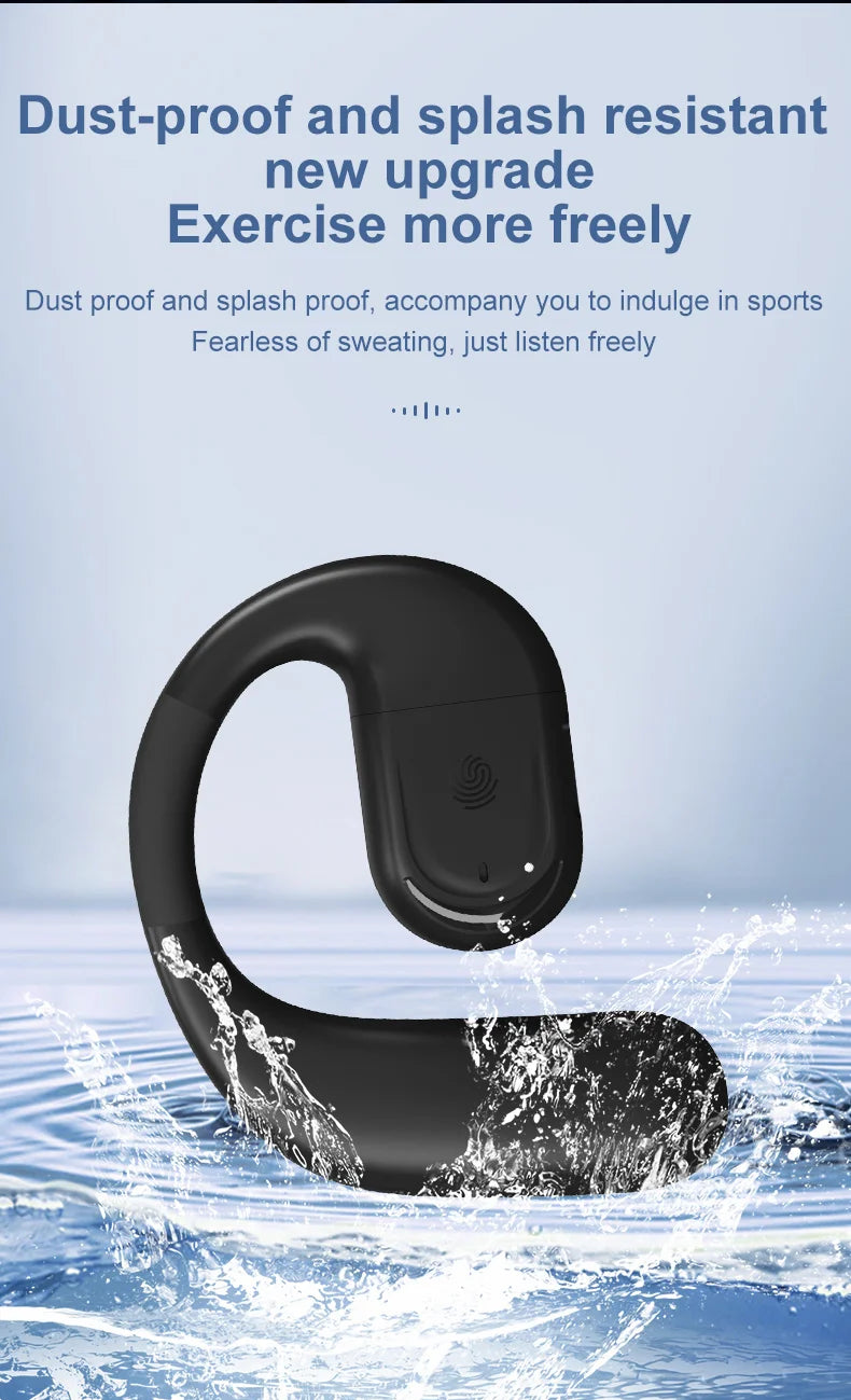 Auricular Bluetooth Empresarial Inalámbrico con Micrófono HD y Gancho para Oreja HiFi Estéreo para Xiaomi Samsung
